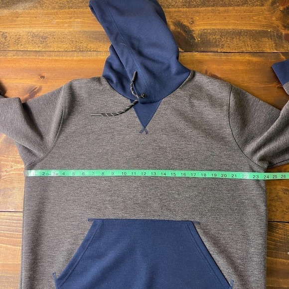 Lucky Brand Breathe Easy Tech Hoodie Grey Navy Blue Colorblock Men's Large - Picture 9 of 10
